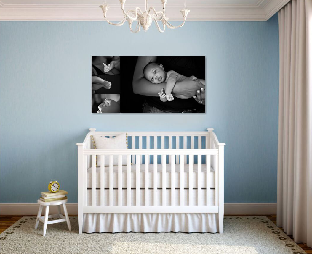 Blue Nursery with Black and White Wall Collection